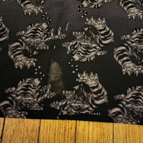 JNCO Jeans Angry Tiger Men's Button Down Front Short Sleeve Shirt Size XL - Picture 6 of 8